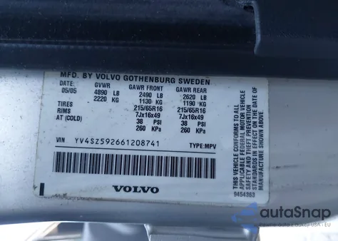 2006 Volvo Xc70 2.5T/Volvo Ocean Race Edition z USA, uszkodzony, nr VIN YV4SZ592661208741